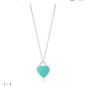 Tiffany & Co. Silver Necklace with Turquoise Heart - new with dust bag and box